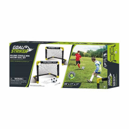 Folding Double Mini Soccer Goal Set